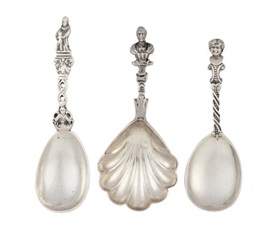 Lot 23 - Three Victorian Silver Caddy-Spoons,...