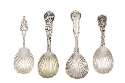 Lot 27 - Four Victorian Silver Caddy-Spoons, comprising...
