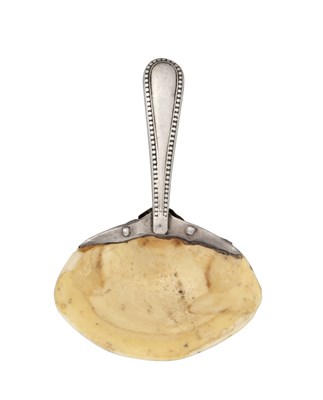 Lot 32 - A Victorian Silver-Mounted Shell Caddy-Spoon,...