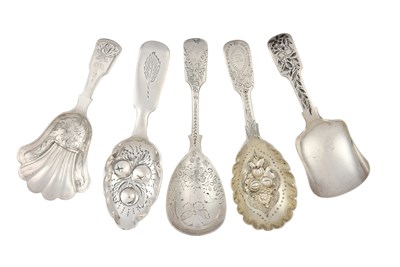 Lot 18 - Five William IV or Victorian Silver...