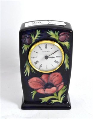 Lot 398 - A modern William John Moorcroft Anemone tribute clock