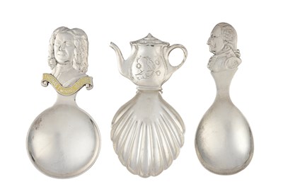 Lot 48 - Three George V and Later Silver Caddy-Spoons,...