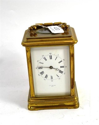 Lot 400 - A brass striking carriage clock