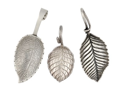 Lot 65 - Three Elizabeth II Silver Caddy-Spoons,...