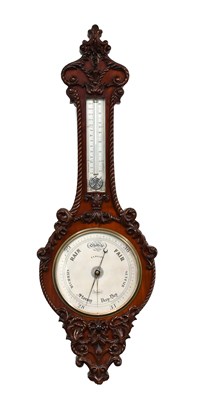 Lot 186 - A Good Mahogany 12-inch Dial Wheel Barometer,...