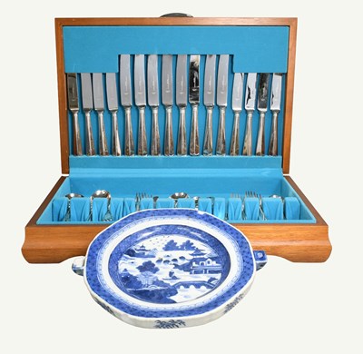 Lot 193 - A Silver Plated Canteen of Cutlery, makers...