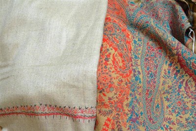 Lot 406 - Large paisley shawl and wool Kashmir shawl (2)