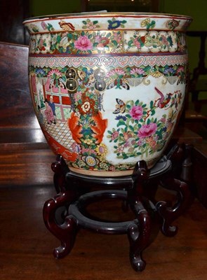 Lot 412 - Chinese famille rose jardiniere on a stand