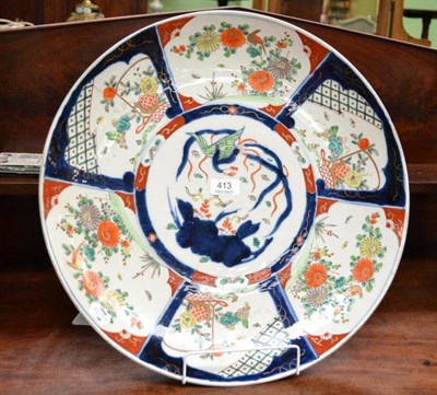 Lot 413 - A late 19th century Japanese Imari charger, 46cm diameter