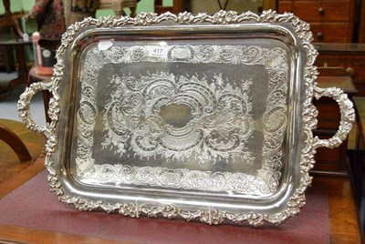 Lot 417 - A silver plated tray