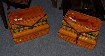 Lot 418 - A pair of Chinese glazed stands