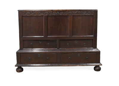 Lot 227 - A Joined Oak Chest on Stand, early 18th...