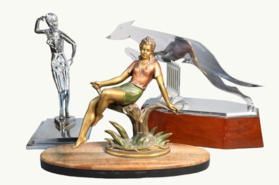 Lot 187 - An Art Deco Figure, of a girl on a branch;...