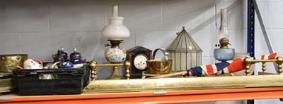 Lot 266 - An Extending Brass Fire Curb, two Victorian...