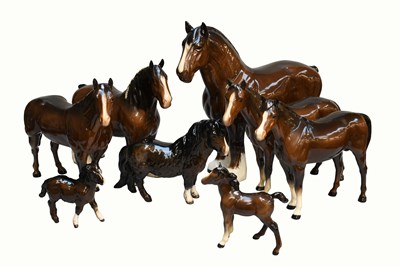 Lot 87 - Beswick Horses & Foals, including: Burnham...
