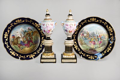 Lot 165 - A Pair of German Porcelain Cassolettes, late...