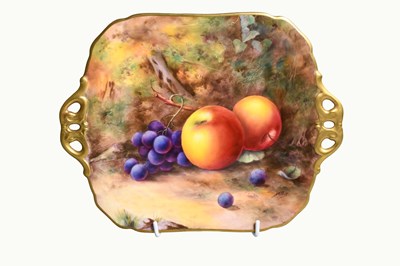 Lot 133 - A Royal Worcester Porcelain Twin-Handled Dish,...