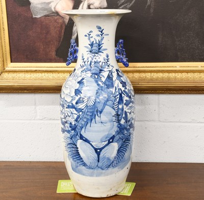 Lot 265 - Late Qing Dynasty Blue and White Vase, painted...