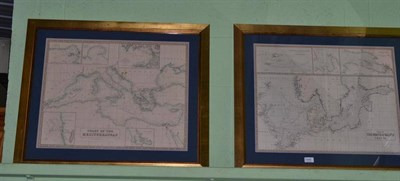 Lot 446 - Two framed maps of North Baltic and the Mediterranean, 1852