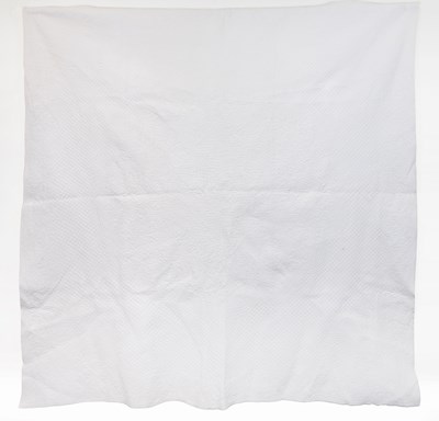 Lot 2017 - Late 19th Century White Wholecloth Quilt,...