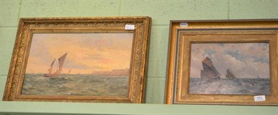 Lot 463 - W.Boyce, seascape, oil on panel and another seascape with cliffs attributed to Boyce, (2)