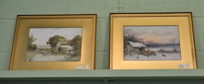 Lot 464 - Paul Bertram, Winter and Summer, a pair of signed watercolours, framed (2)