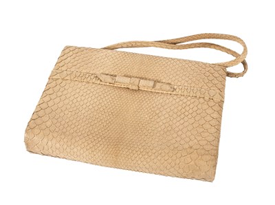 Lot 2065 - Circa 1960s Gucci Cream Snakeskin Handbag with...