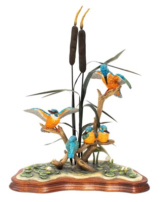 Lot 63 - Border Fine Arts 'Halcyon Days' (Kingfishers),...