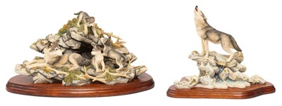 Lot 69 - Border Fine Arts Wolf Groups, comprising:...