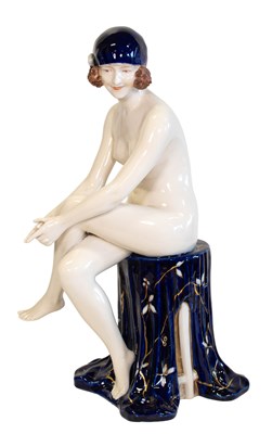 Lot 50 - A Royal Dux Figure of a Bather, circa 1930s,...