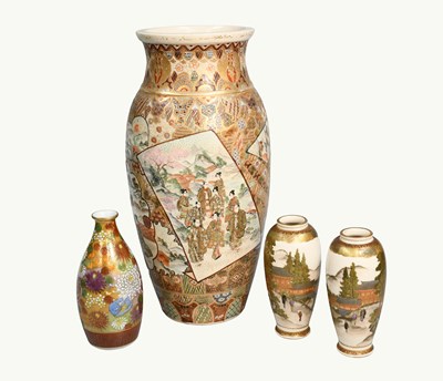 Lot 182 - A Japanese Satsuma Vase, Meiji Period, of...