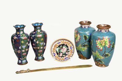 Lot 178 - A Pair of Japanese Cloisonne Vases, Meiji...