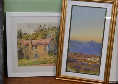 Lot 474 - A Walter Horsnell, Landscape, oil on board, Edward Simpson, Landscape with a Farmhouse, watercolour