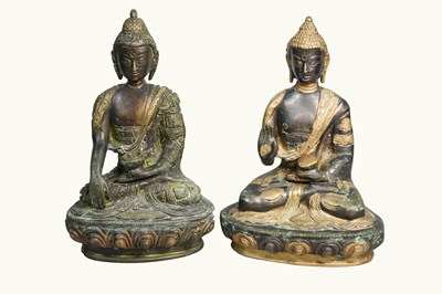 Lot 186 - Two Sino-Tibetan Bronze Figures of Seated...