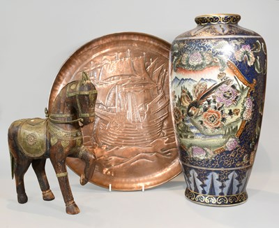 Lot 212 - An Arts & Crafts Newlyn Style Embossed Copper...