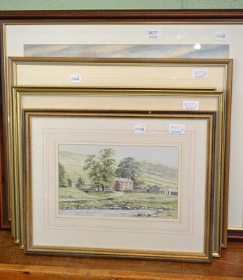 Lot 477 - Edward Fuller, Bolton Bridge in Wharfedale and An Afternoon in May, signed watercolours, G.H....