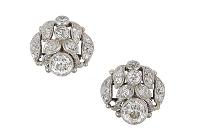 Lot 2089 - A Pair of Diamond Earrings, circa 1900 of...