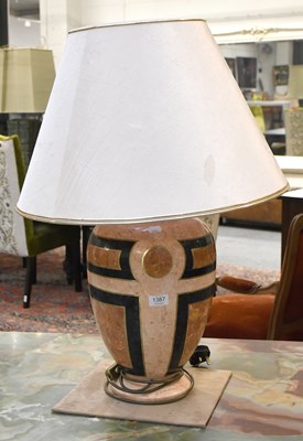 Lot 1517 - A Ceramic Table Lamp by Louis Drimmer, faux...