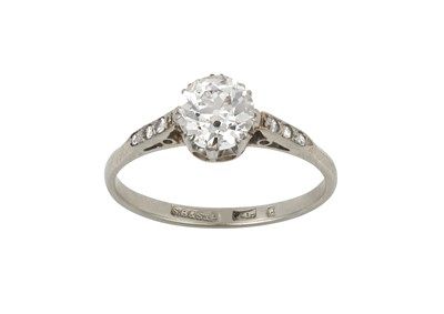 Lot 2026 - A Diamond Solitaire Ring the old cut diamond...