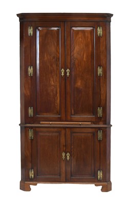 Lot A George III Mahogany Free-Standing Corner...