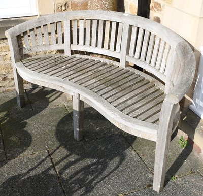 Lot 1231 - A Carved Slatted Wooden Garden Bench, 163cm
