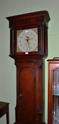 Lot 496 - Oak and mahogany cross-banded thirty hour long case clock, with painted dial signed J.Pratt of...