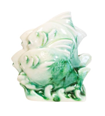 Lot 37 - A Royal Doulton Chinese Jade School of Fish,...
