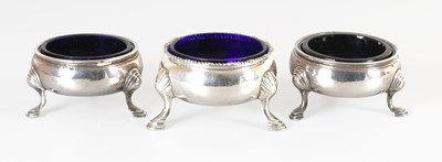 Lot 92 - A Pair of George II Silver Salt-Cellars, Maker'...