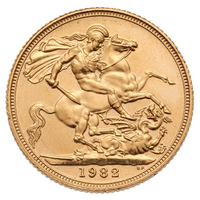 Lot 188 - Elizabeth II, Sovereign 1982; extremely fine...