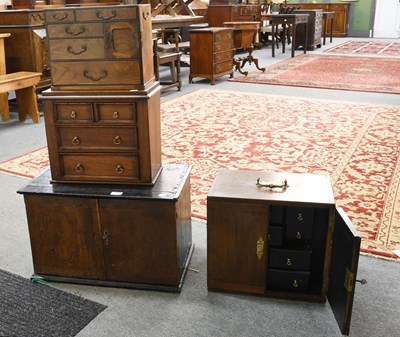Lot 259 - A Two Door Oak Cabinet Composed of 18th...