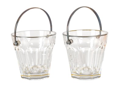 Lot 61 - A Pair of Silver Plate-Mounted Baccarat Glass...