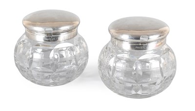 Lot 58 - A Pair of George V Silver-Mounted Cut-Glass...