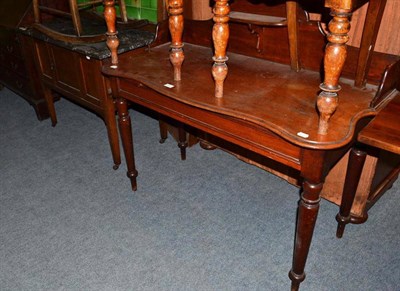 Lot 506 - An oak wash stand with marble top and a similar tiled back; and a Victorian mahogany washstand