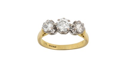 Lot 2044 - An 18 Carat Gold Diamond Three Stone Ring the...